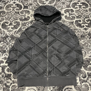 Men's BRODY Gray Black Plaid Zip up Hoodie M